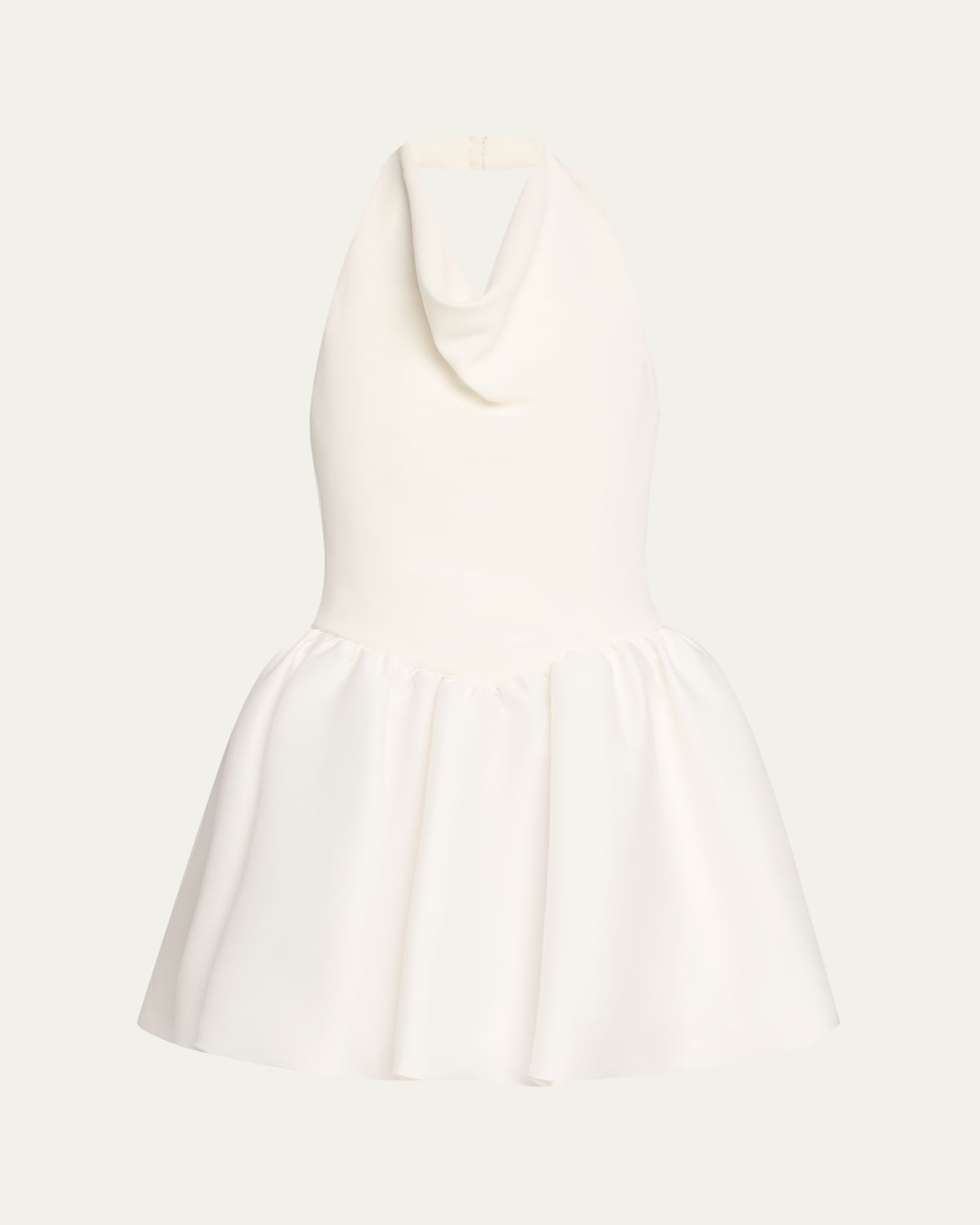 Self-Portrait Crepe Bubble-Hem Halter Mini Dress