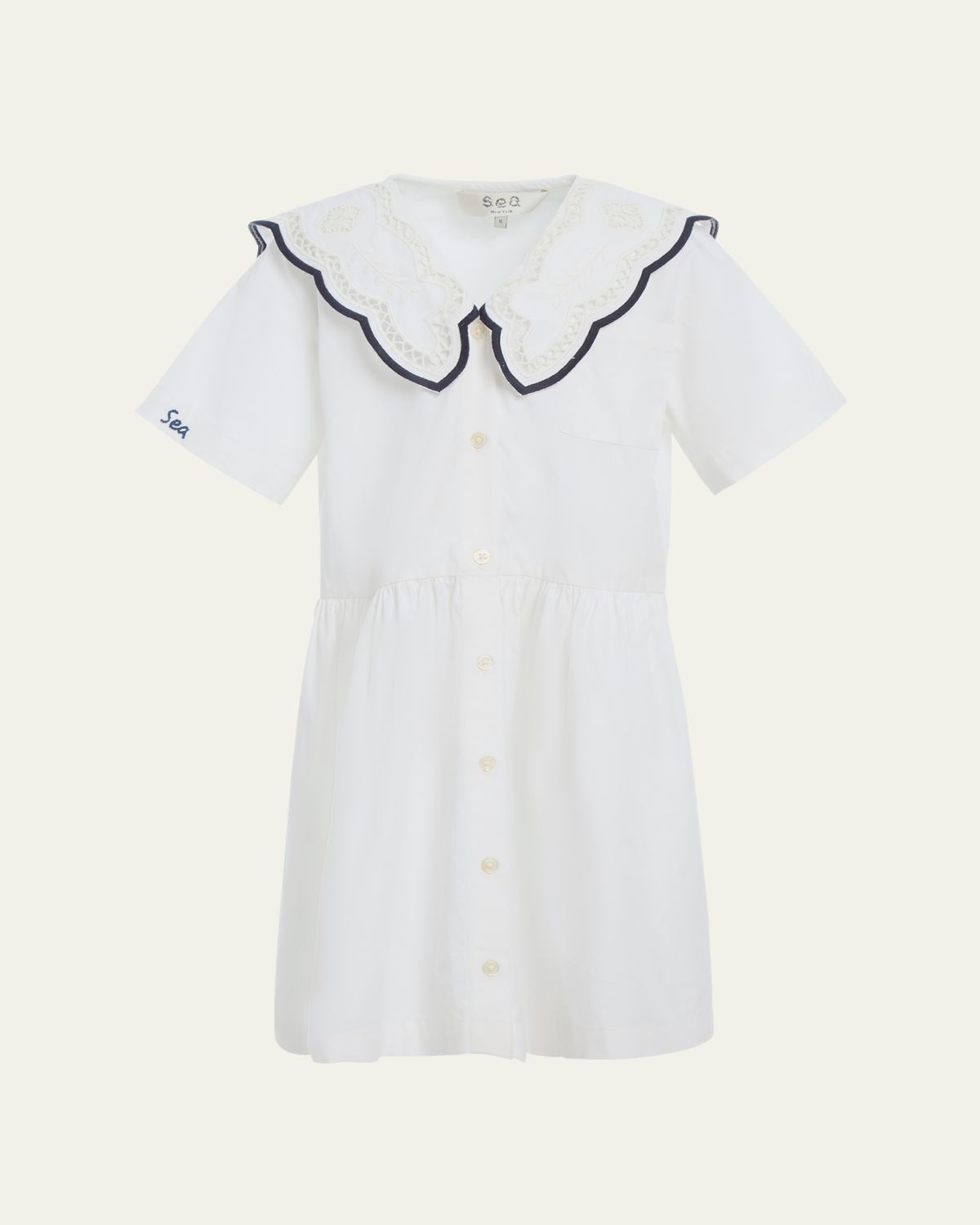 Sea Girl's Marie Embroidered Dress, Size 2-14