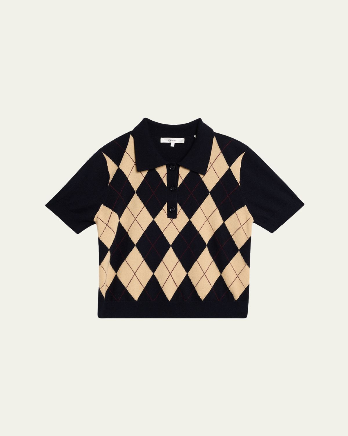 FRAME The Argyle Short-Sleeve Polo Sweater | Thumbnail 6