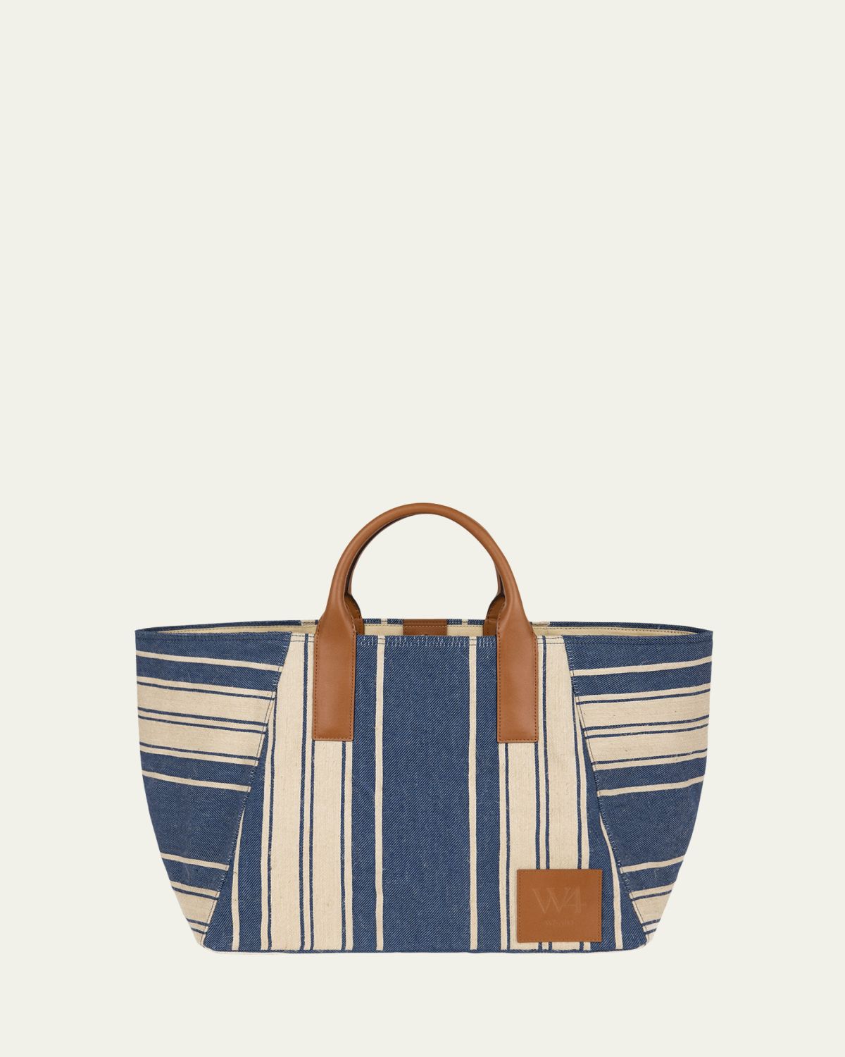 WE-AR4 The Riviera Striped Canvas Tote Bag