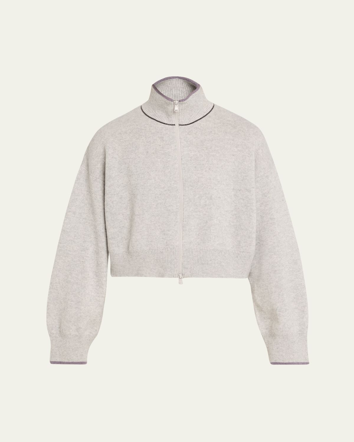 Brunello Cucinelli Cashmere Zip Crop Jacket