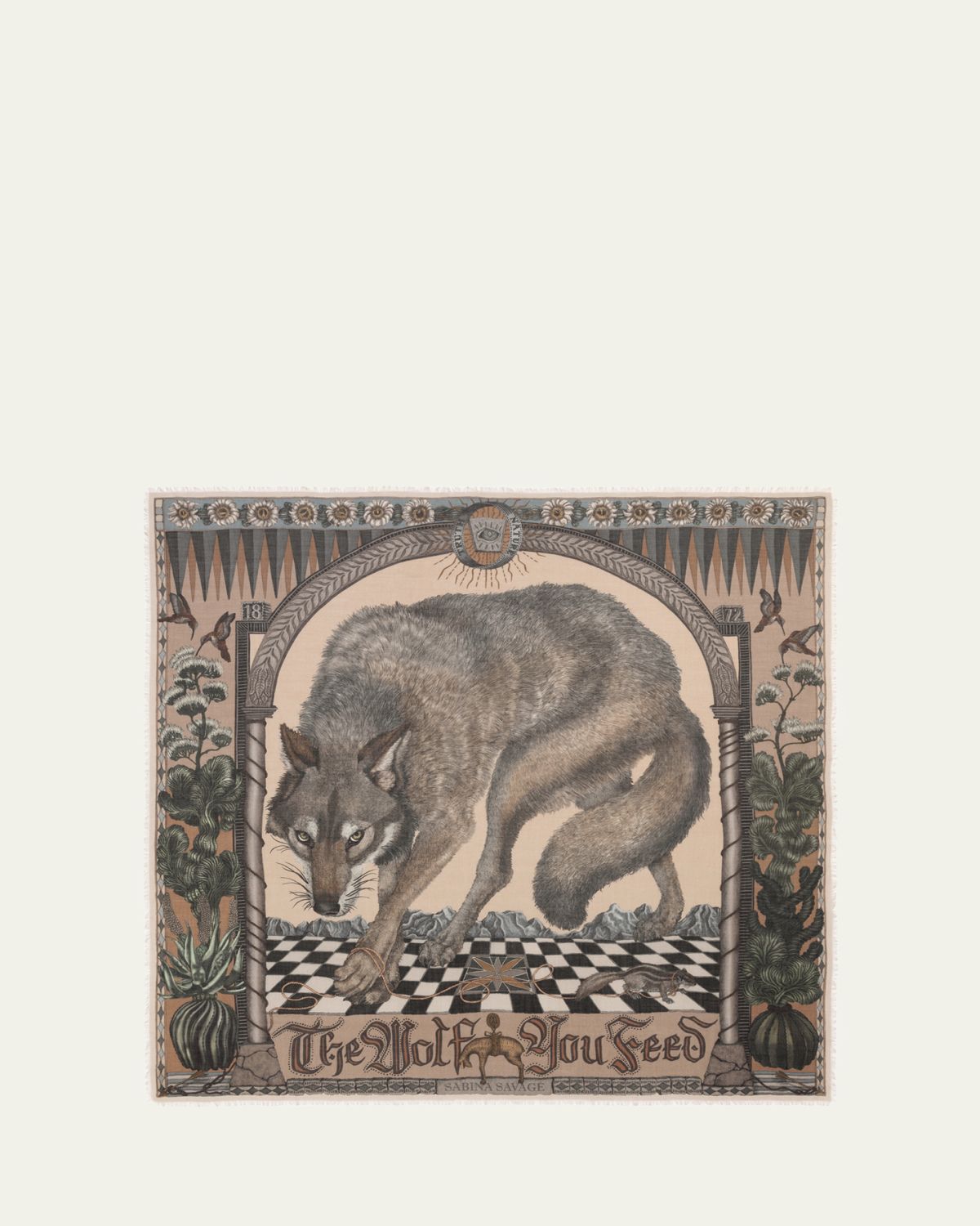 Sabina Savage The Wolf You Feed Cashmere Scarf | Thumbnail 3 Sabina Savage The Wolf You Feed Cashmere Scarf | Thumbnail 3