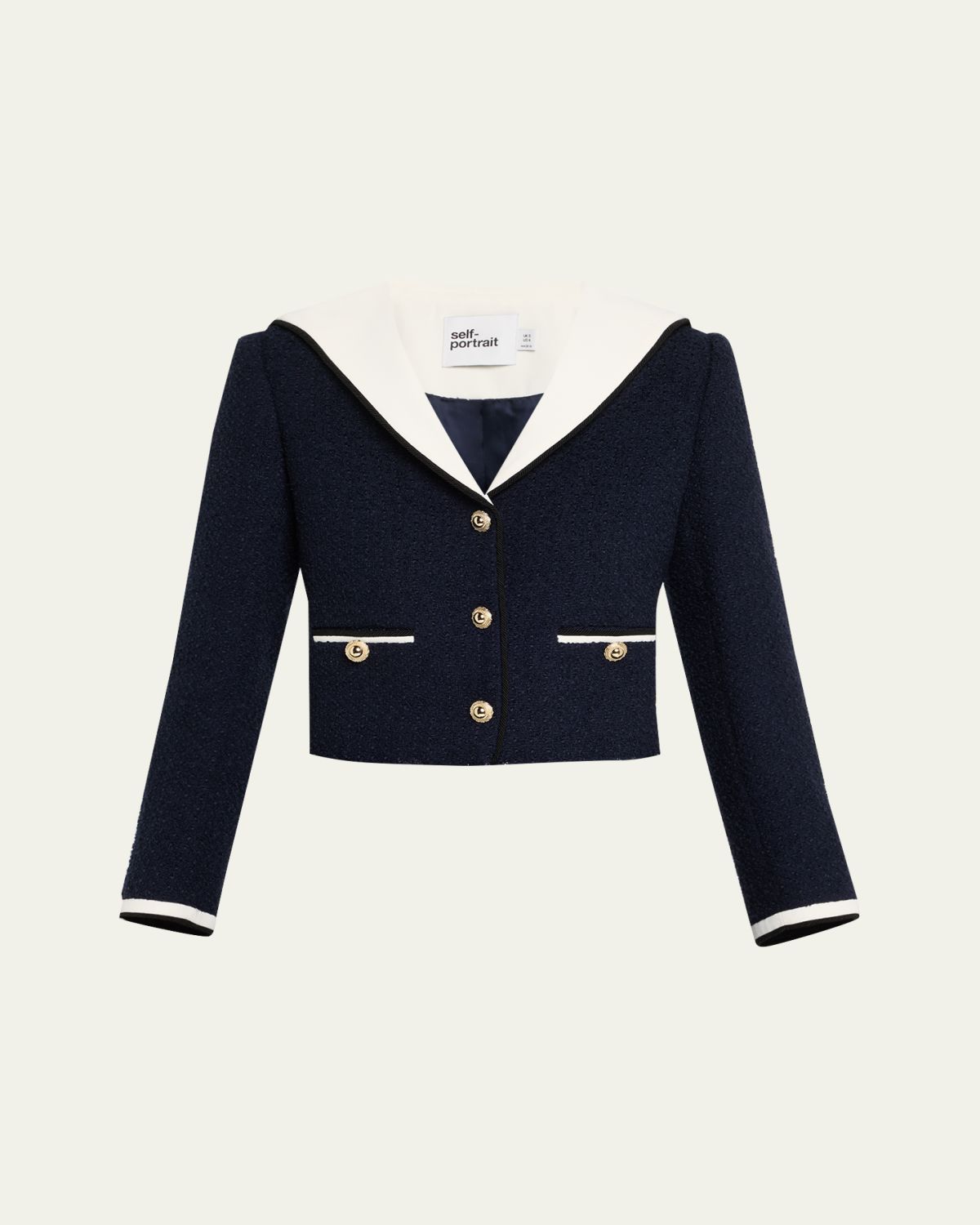 Self-Portrait Boucle Contrast Collar Jacket | Thumbnail 8 Self-Portrait Boucle Contrast Collar Jacket | Thumbnail 8