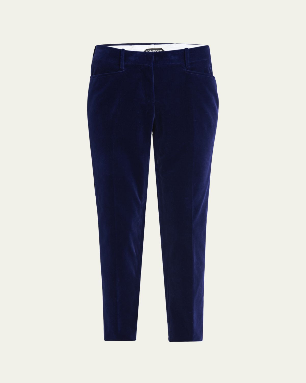 TOM FORD Velvet Slim-Leg Ankle Cigarette Trousers