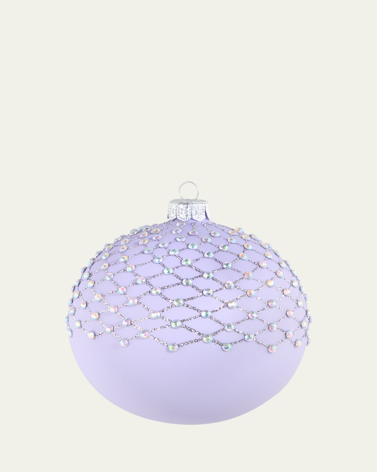 Bergdorf Goodman Iridescent Rhinestones & Glitter Lattice Ball Ornament