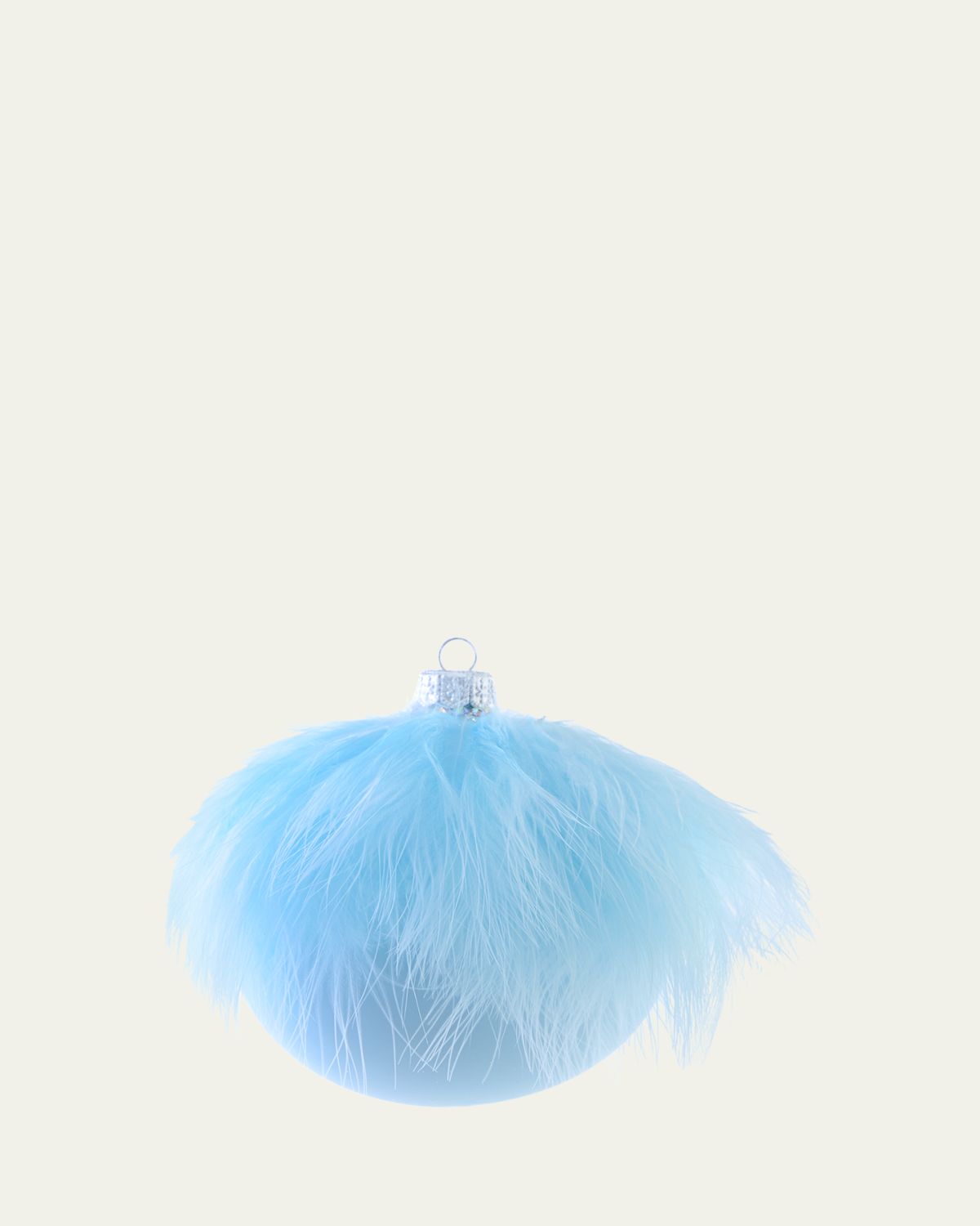 Bergdorf Goodman Light Blue Feather Ball Ornament