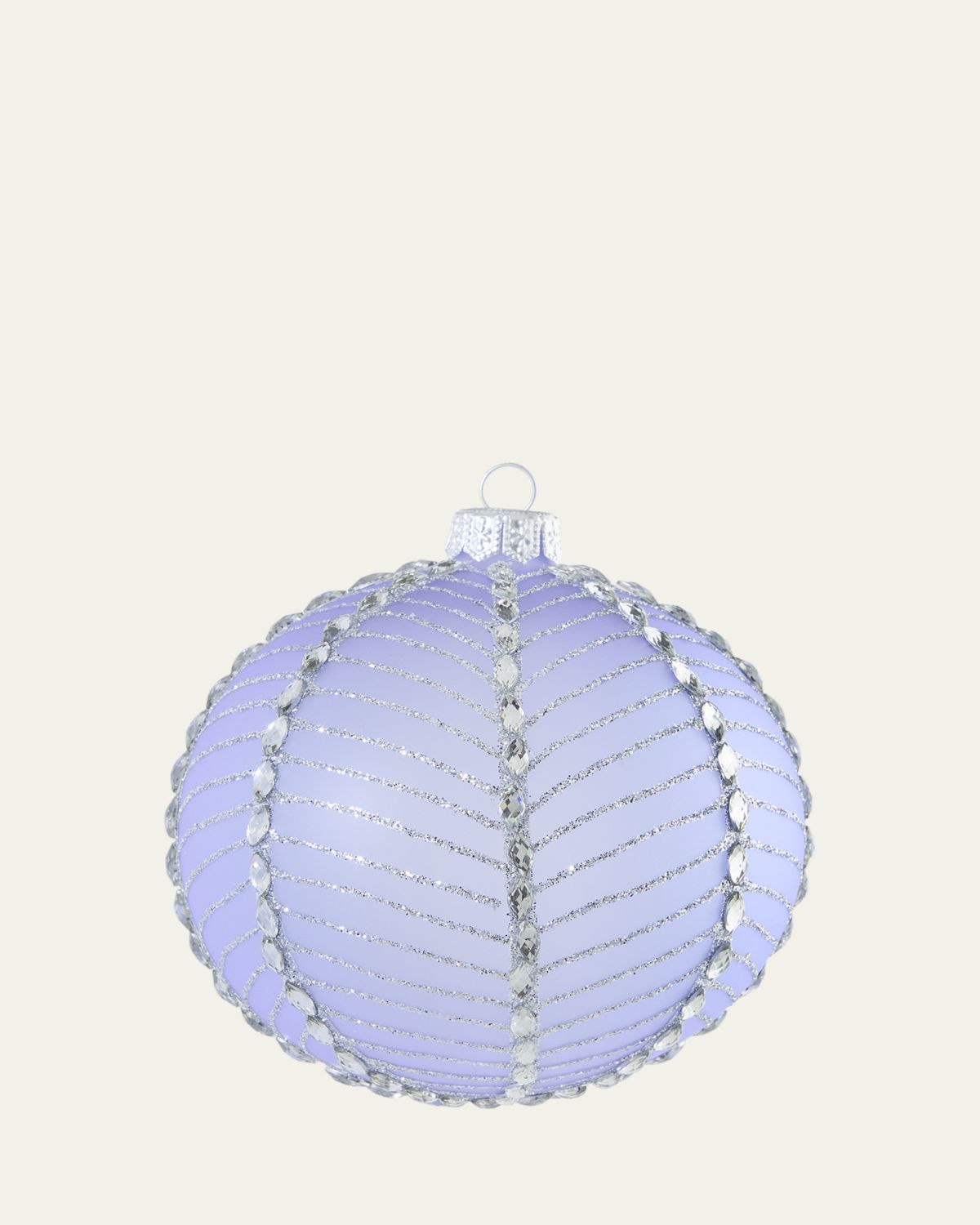 Bergdorf Goodman Glittery Fishnet Lavender Ball Ornament