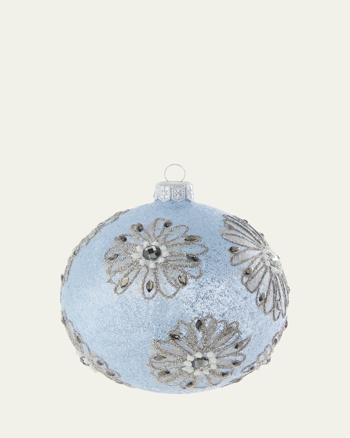 Bergdorf Goodman Glittery Flowers Ball Ornament