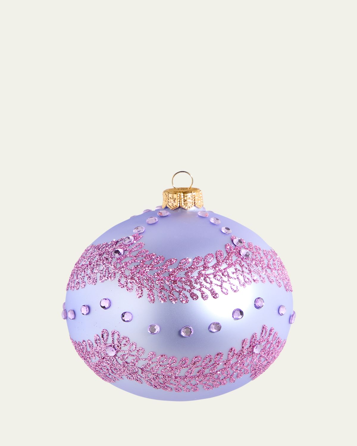Bergdorf Goodman Lavender & Pink Art Deco Ball Ornament