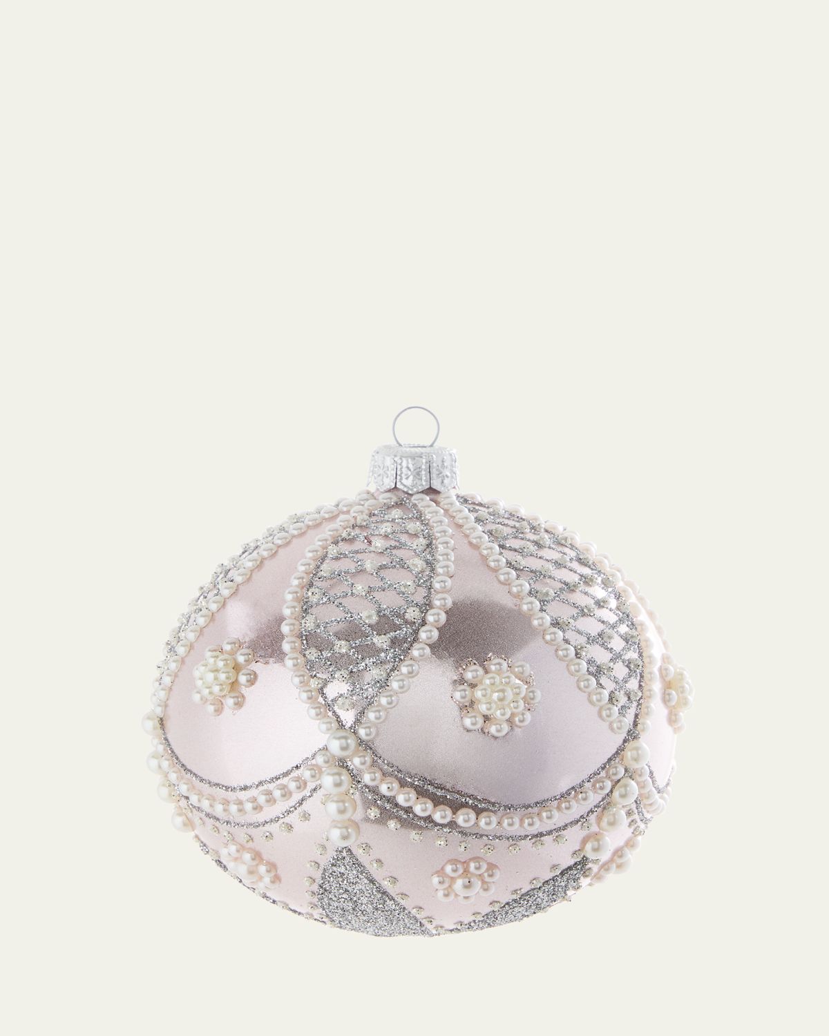 Bergdorf Goodman Pearly Metallic Pink Ball Ornament