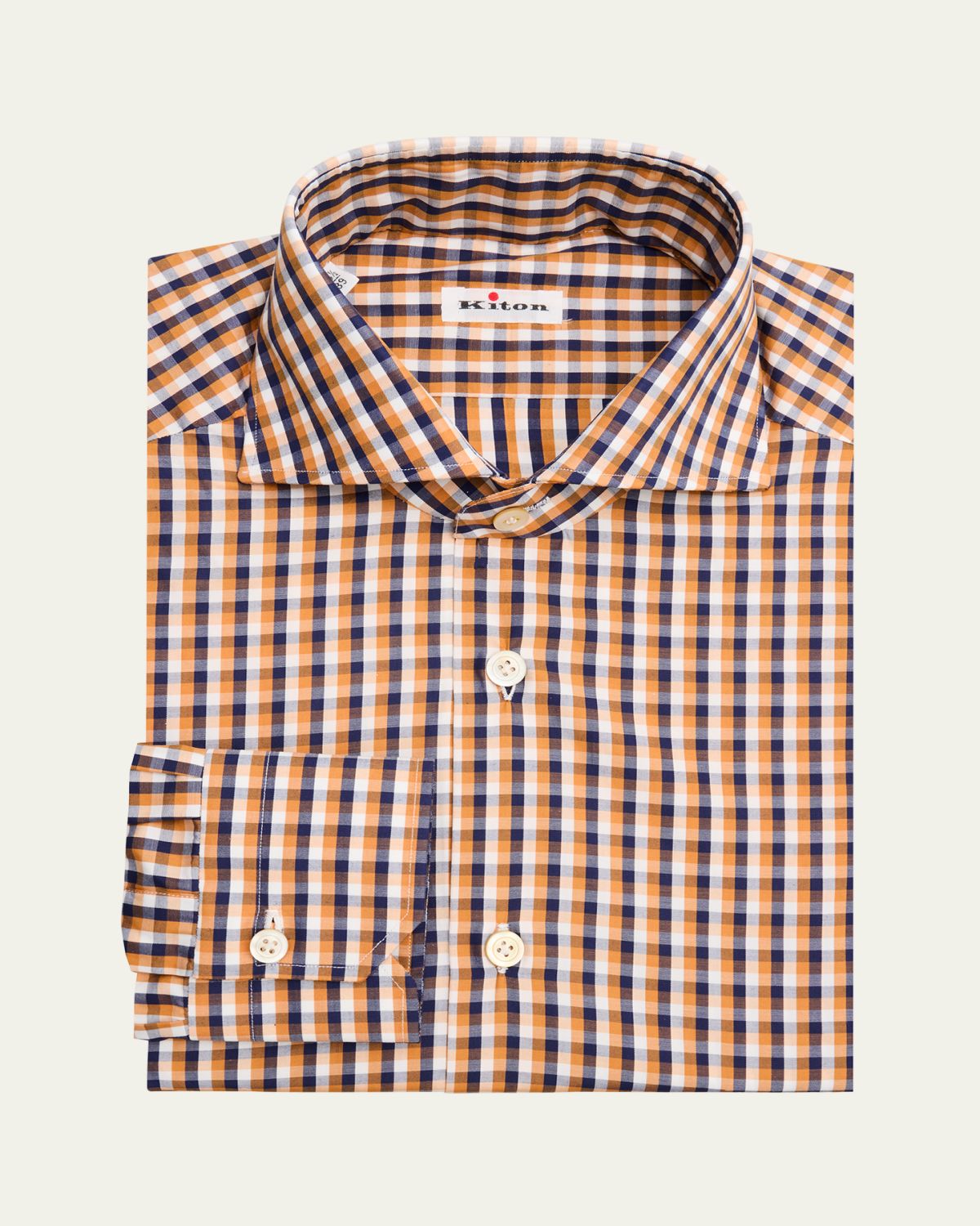 Kiton Men's Cotton Multi-Check Dress Shirt