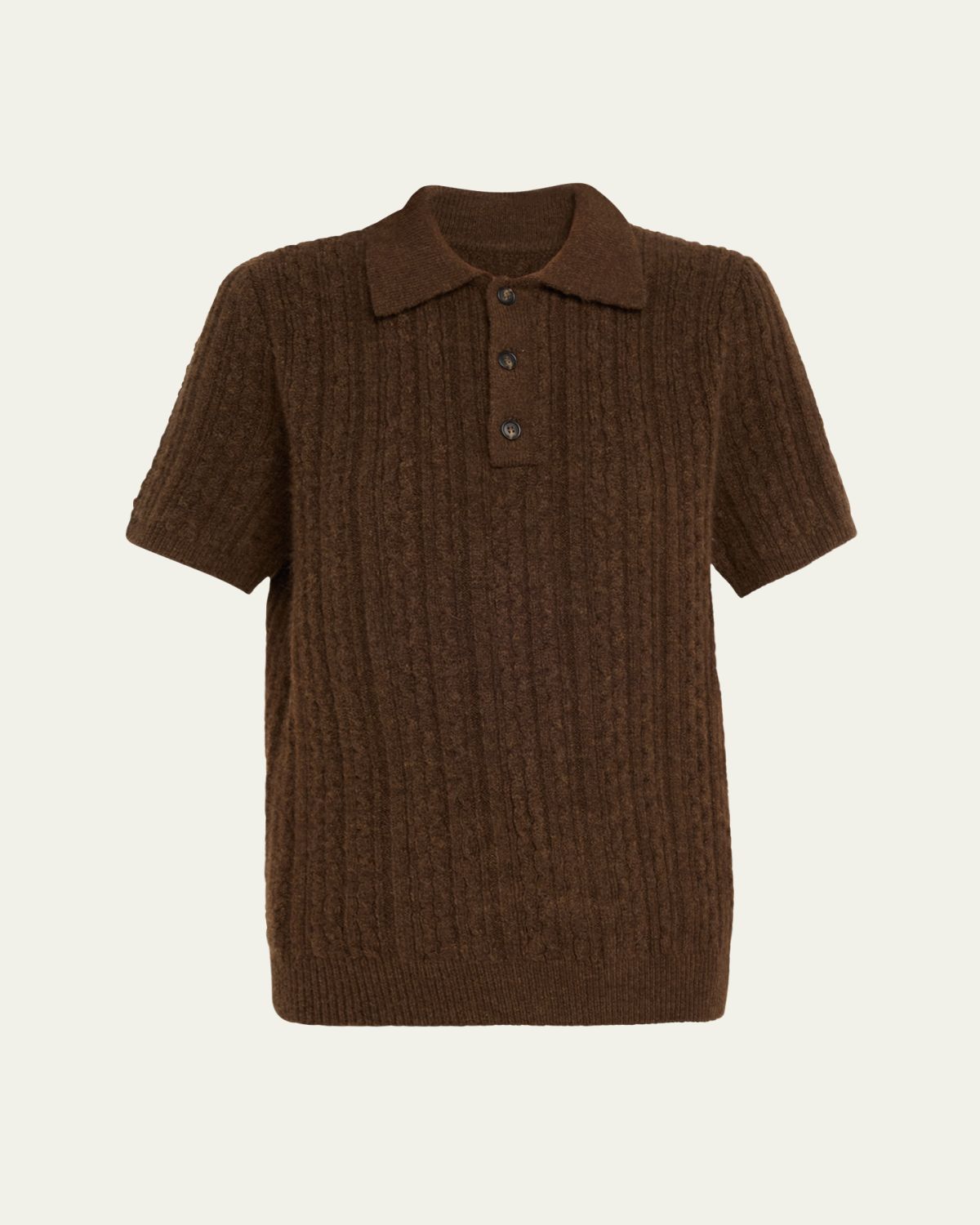 MM6 Maison Margiela Short-Sleeve Cable-Knit Polo Shirt