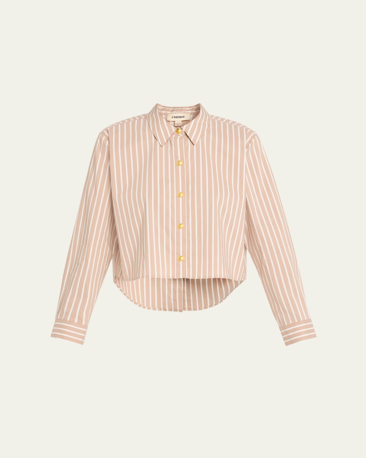 L'Agence Cosette Cropped Button-Front Shirt