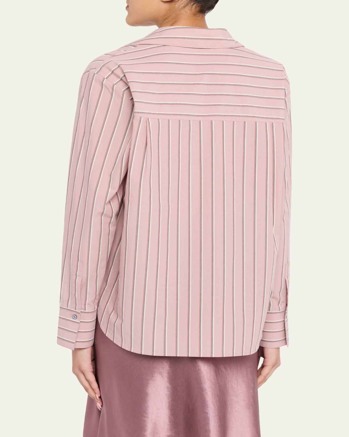 Vince Pinstripe Long-Sleeve Popover Shirt | Thumbnail 3 Vince Pinstripe Long-Sleeve Popover Shirt | Thumbnail 3