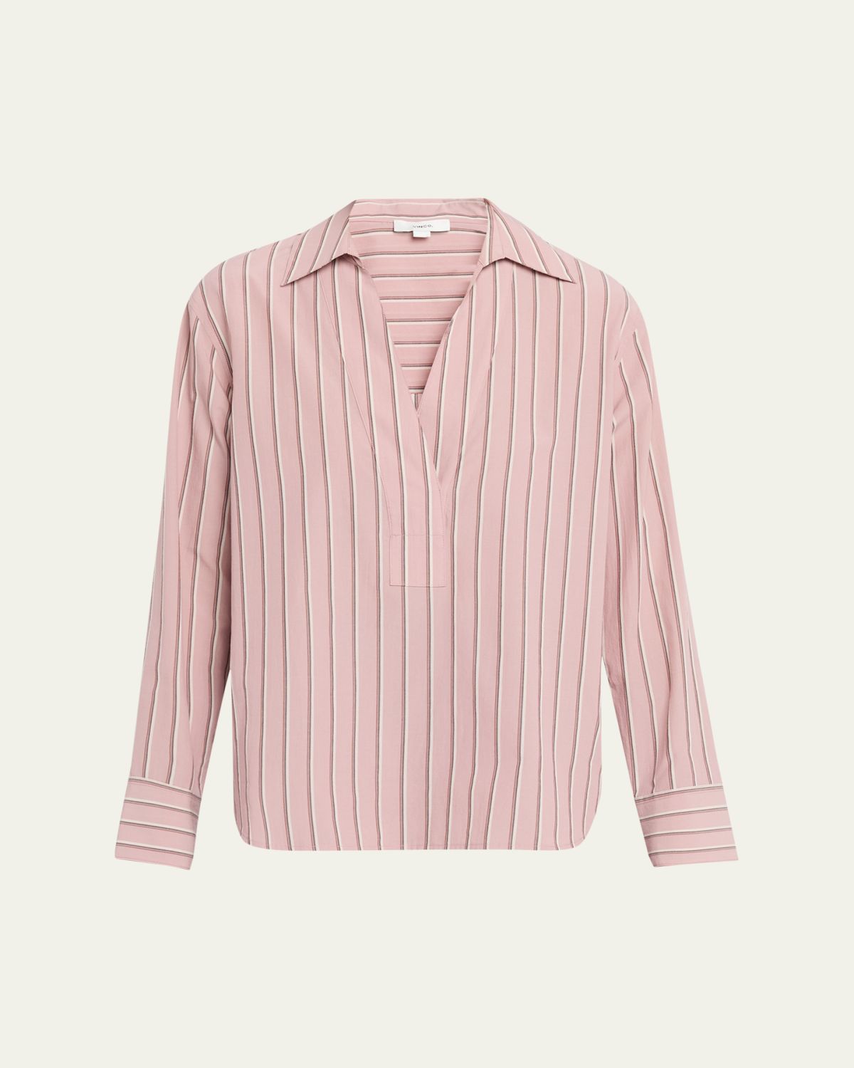 Vince Pinstripe Long-Sleeve Popover Shirt