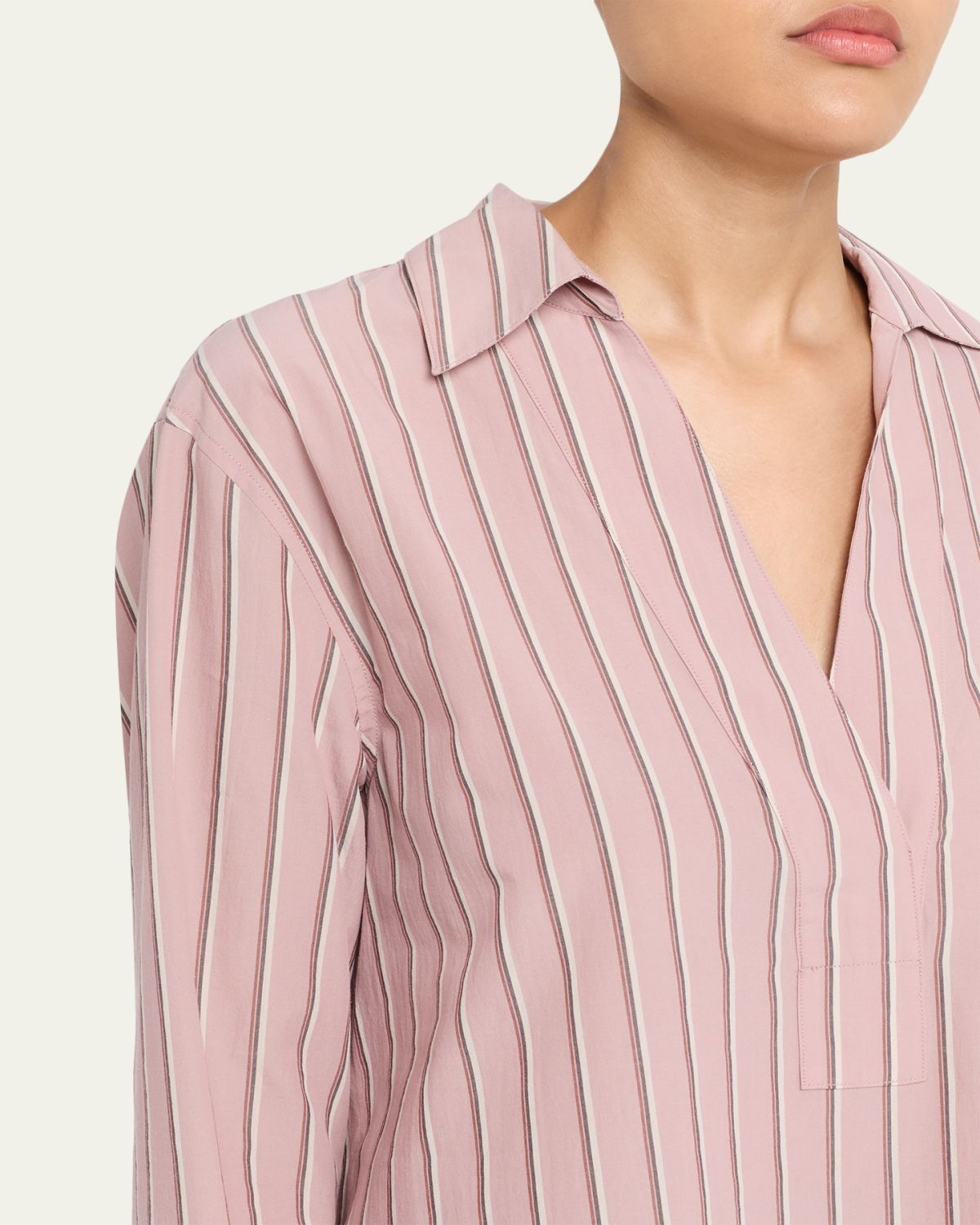 Vince Pinstripe Long-Sleeve Popover Shirt | Thumbnail 5 Vince Pinstripe Long-Sleeve Popover Shirt | Thumbnail 5