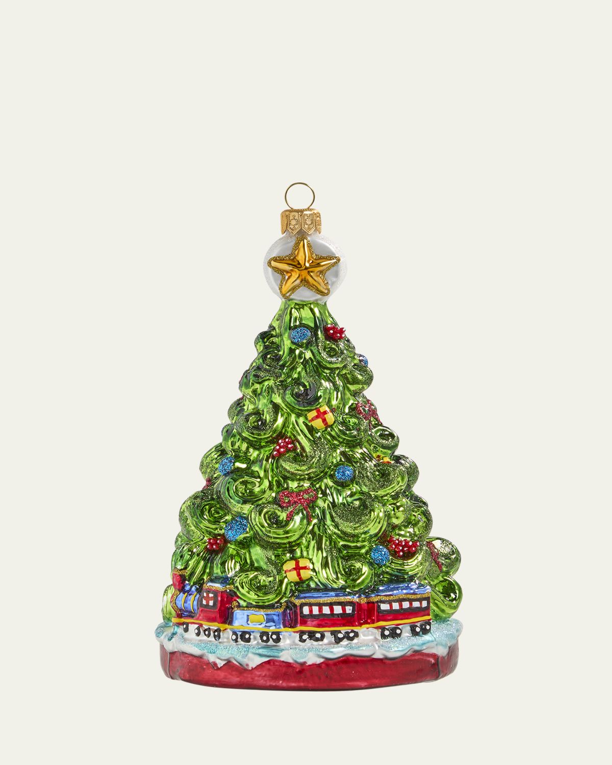 Bergdorf Goodman Christmas Tree with Toy Train Ornament