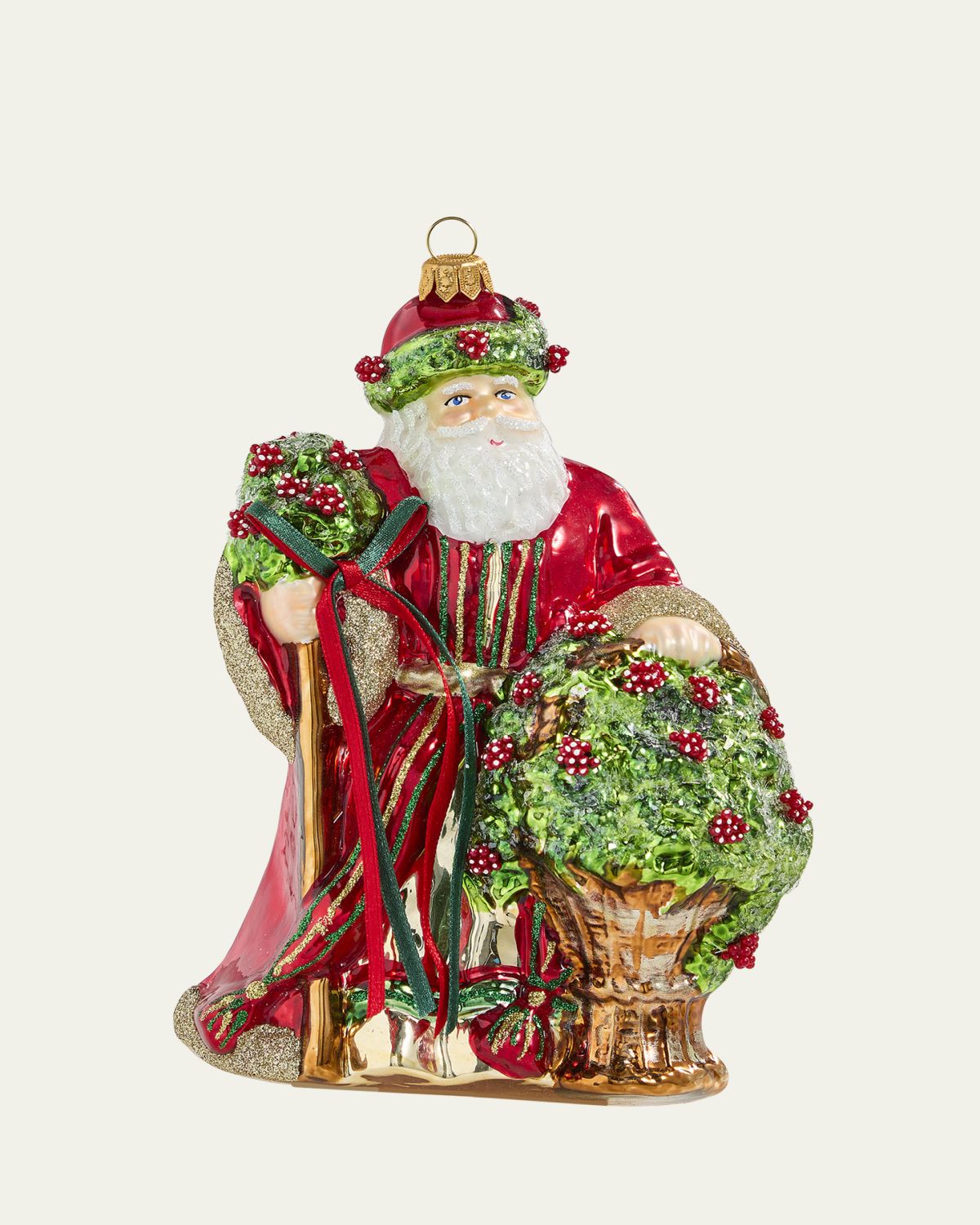 Bergdorf Goodman Power of Flower Santa Ornament