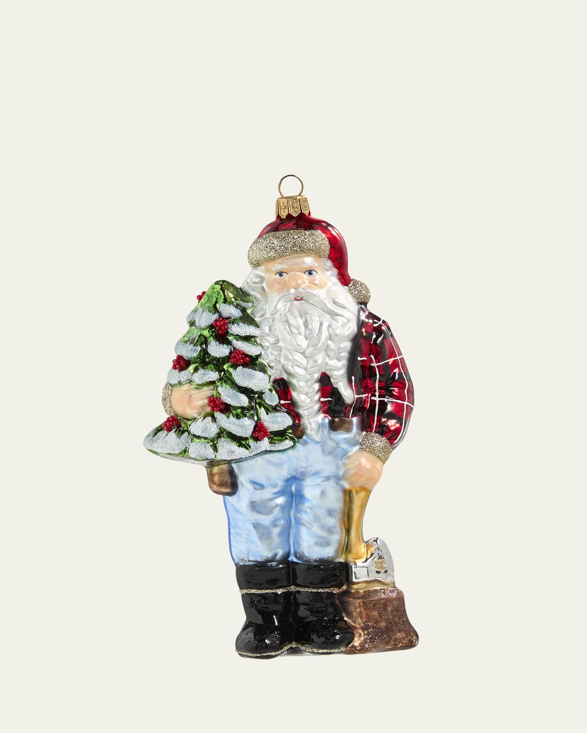 Bergdorf Goodman Woodsman Santa Christmas Ornament