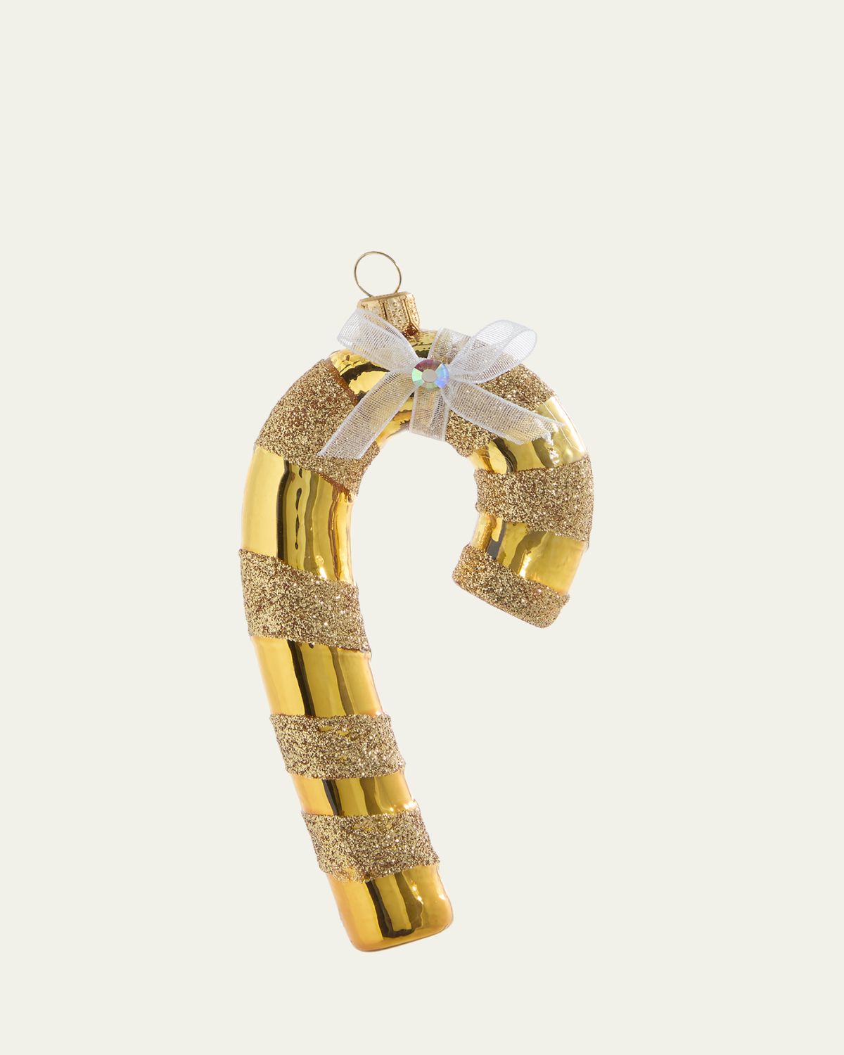 Bergdorf Goodman Golden Candy Cane Christmas Ornament