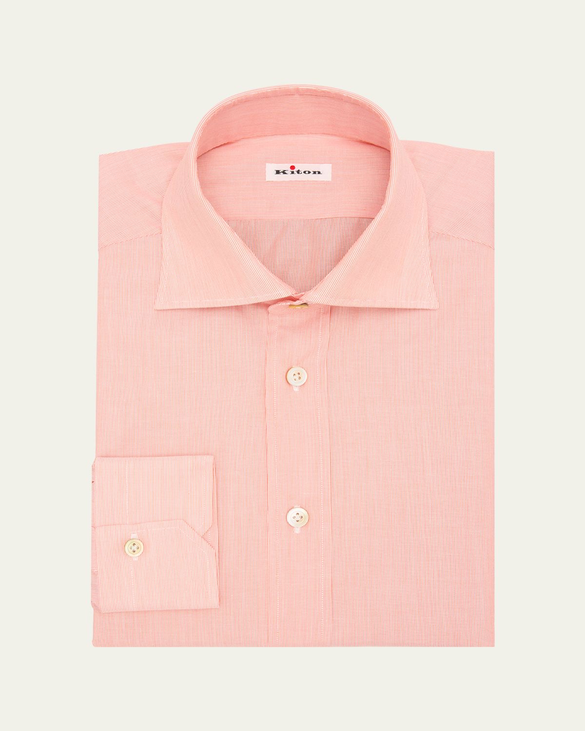 Kiton Men's Cotton Fineline Stripe Dress Shirt | Thumbnail 3 Kiton Men's Cotton Fineline Stripe Dress Shirt | Thumbnail 3