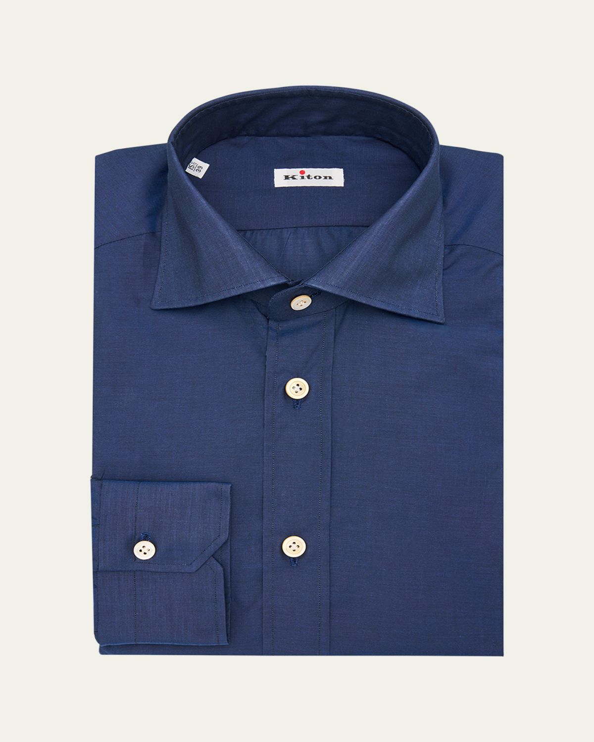 Kiton Men's Cotton Point-Collar Dress Shirt | Thumbnail 3 Kiton Men's Cotton Point-Collar Dress Shirt | Thumbnail 3