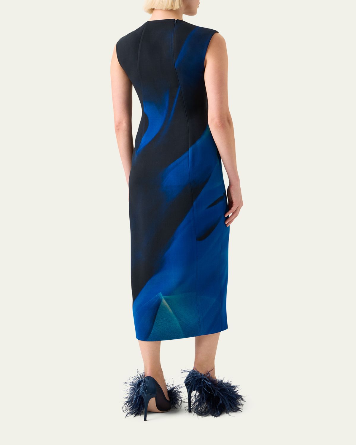 Akris Printed Double-Face Wool Midi Dress | Thumbnail 3