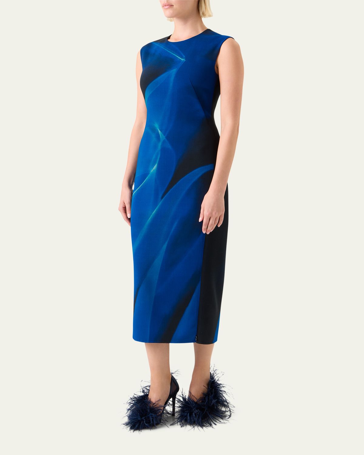 Akris Printed Double-Face Wool Midi Dress | Thumbnail 4
