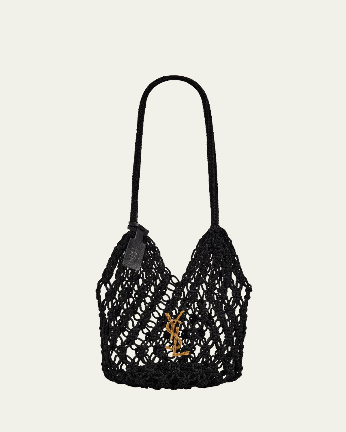 Saint Laurent Small YSL Crochet Shopper Tote Bag