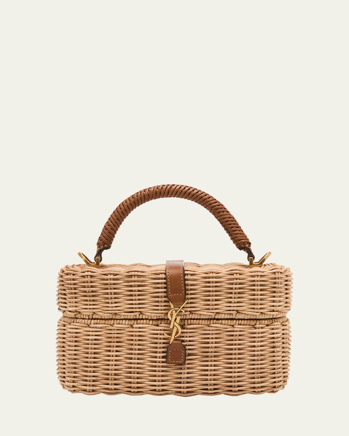 Saint Laurent Gaby YSL Vanity Bag in Raffia Wicker
