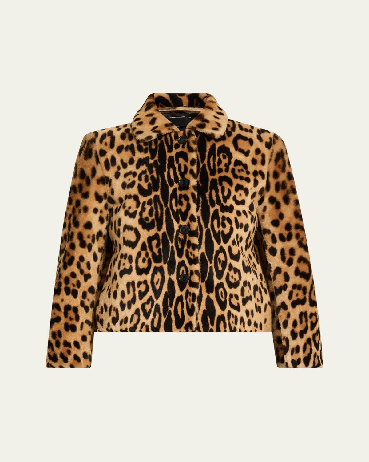 Nili Lotan Montmartre Leopard Shearling Cropped Jacket