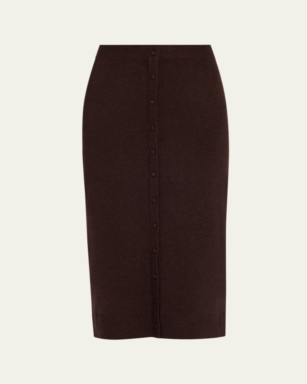 Victoria Beckham Knit Button Detail Midi Skirt