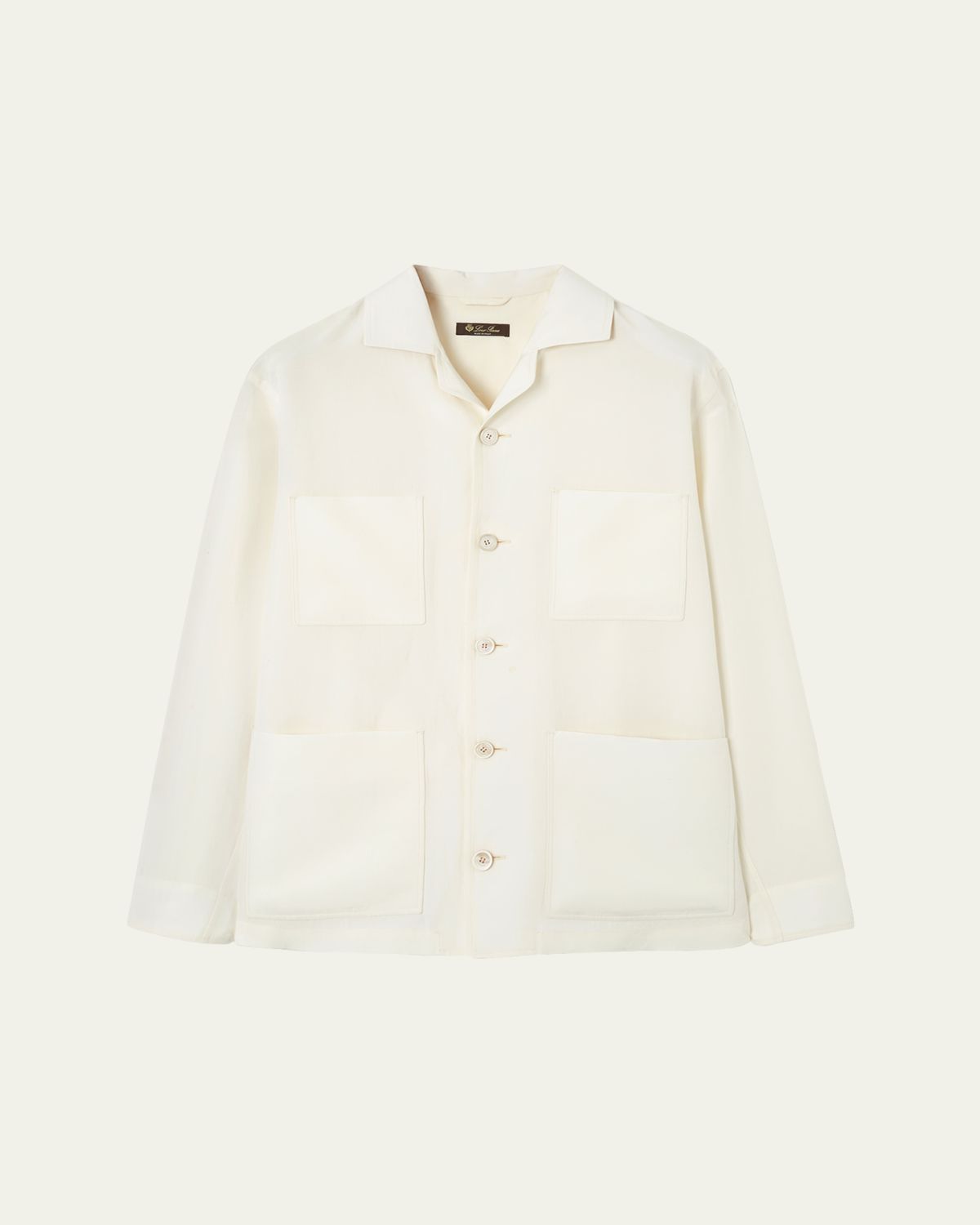 Loro Piana Men's Joele Linen and Silk Overshirt | Thumbnail 9 Loro Piana Men's Joele Linen and Silk Overshirt | Thumbnail 9