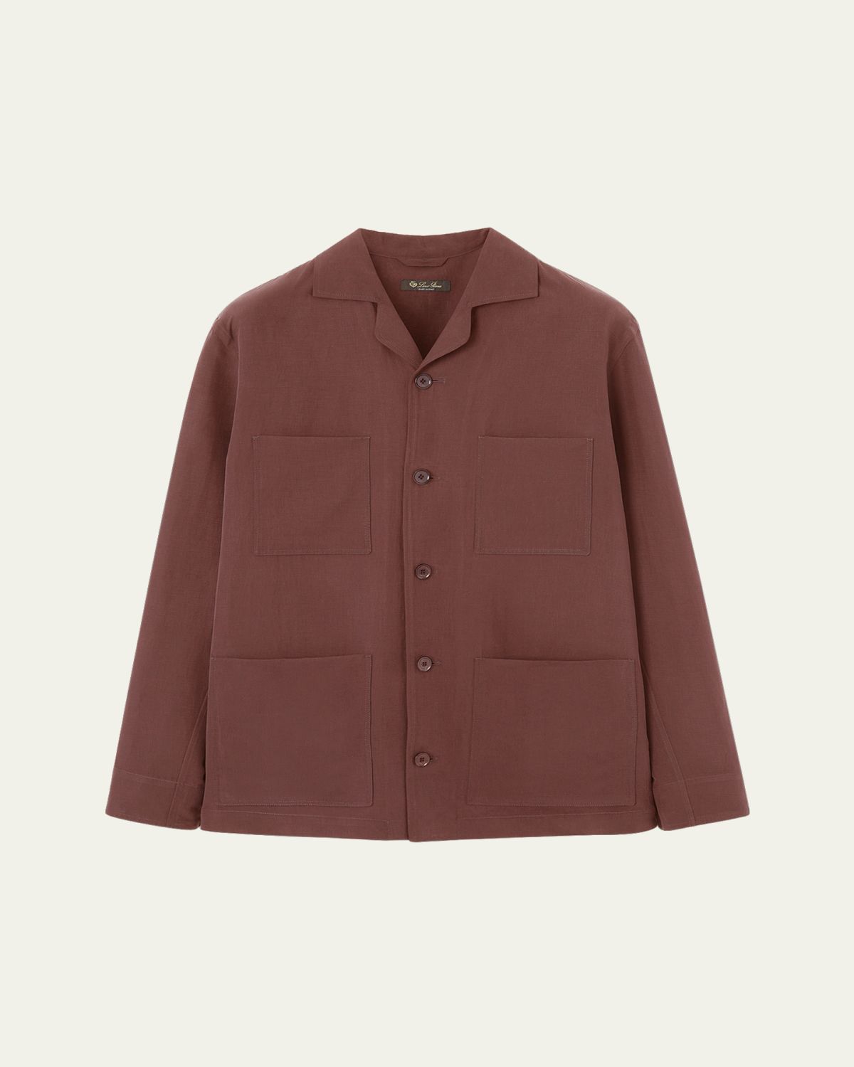 Loro Piana Men's Joele Linen and Silk Overshirt