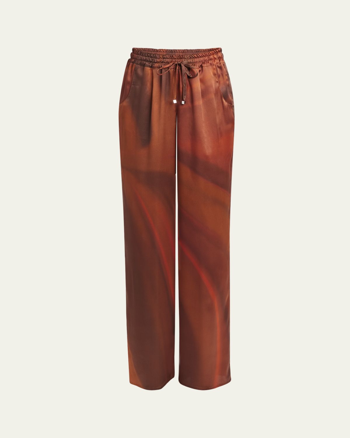 Kiton Abstract Drawstring Silk Pants