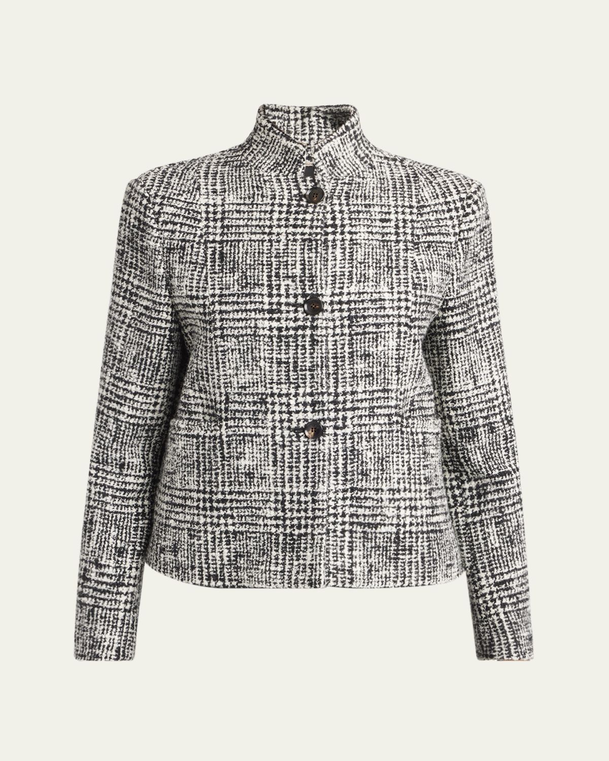 Kiton Abstract Wool Cropped Jacket