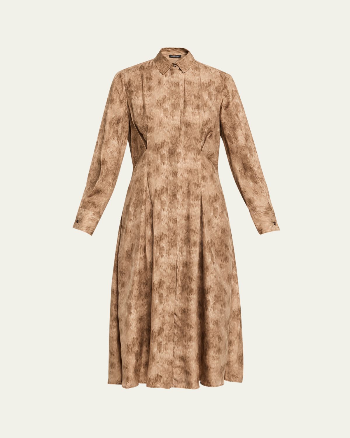 Kiton Printed Silk Midi Shirtdress
