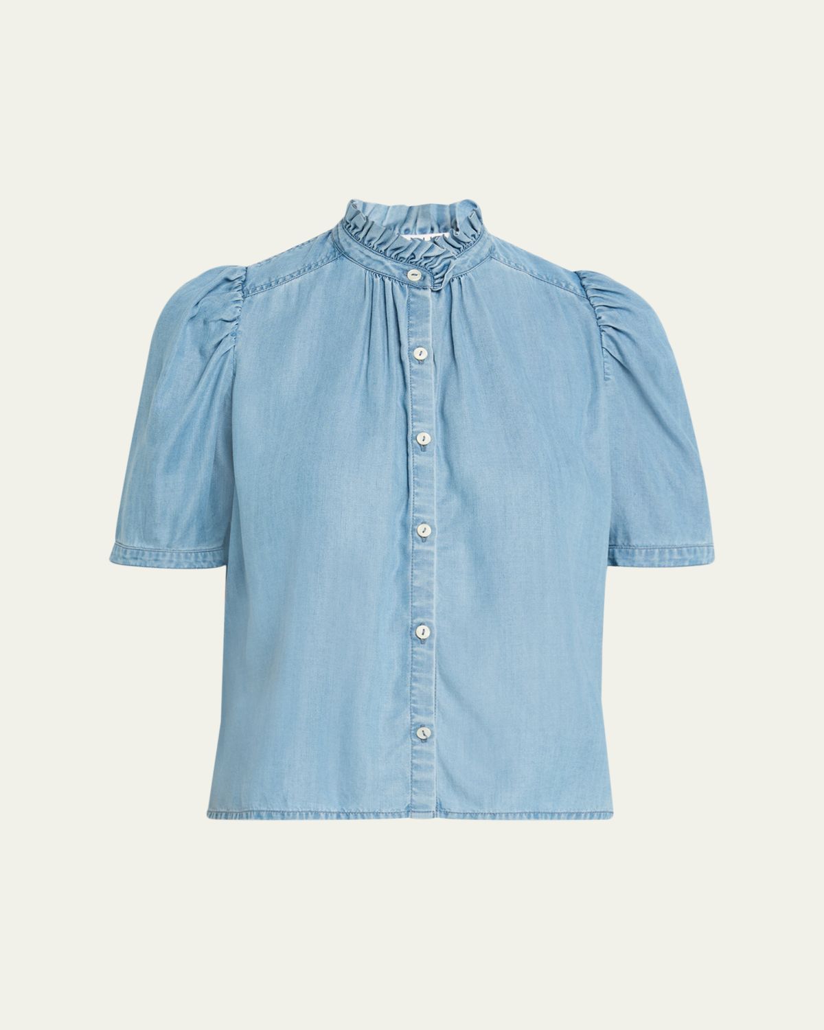 Alix of Bohemia Winn Chambray Puff-Sleeve Top