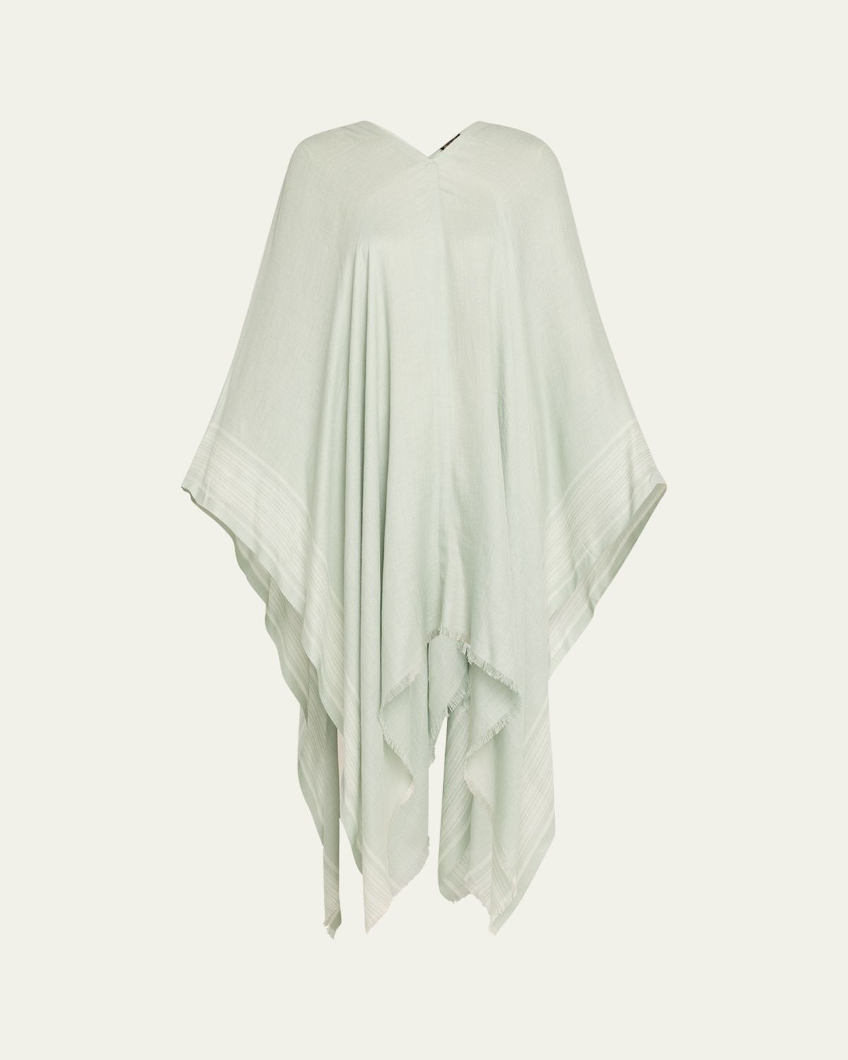 Loro Piana Aida Bicolor Suitcase Stripe Silk Linen Poncho