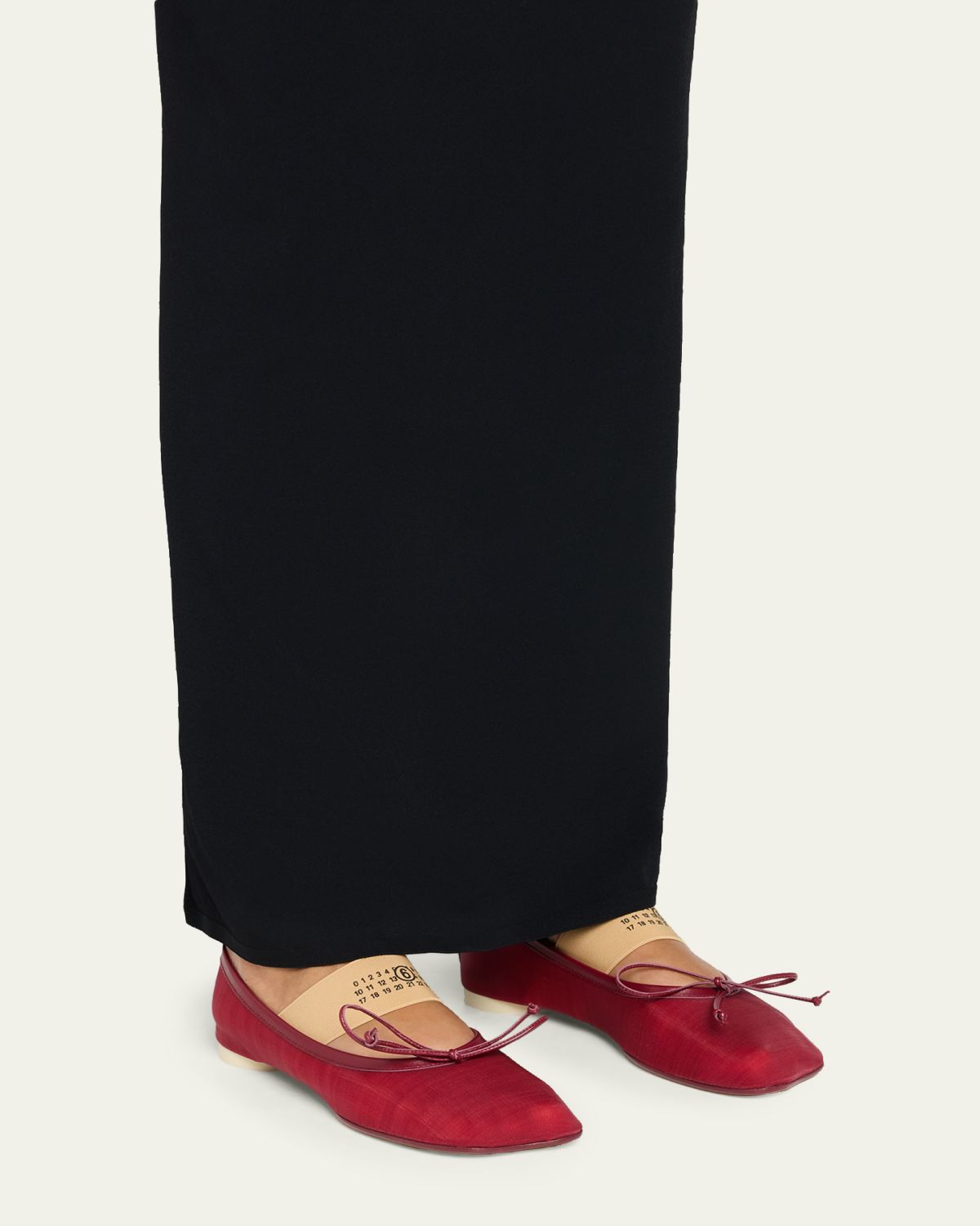 MM6 Maison Margiela Mesh Anatomic Numeric Ballerina Flats | Thumbnail 6