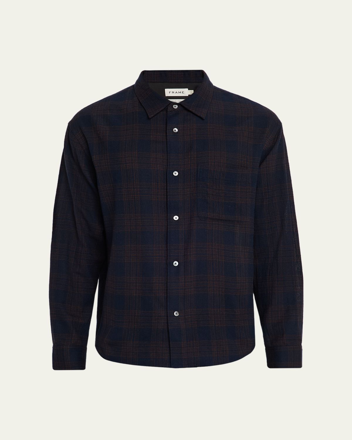 FRAME Men's Wool Plaid Button-Down Shirt