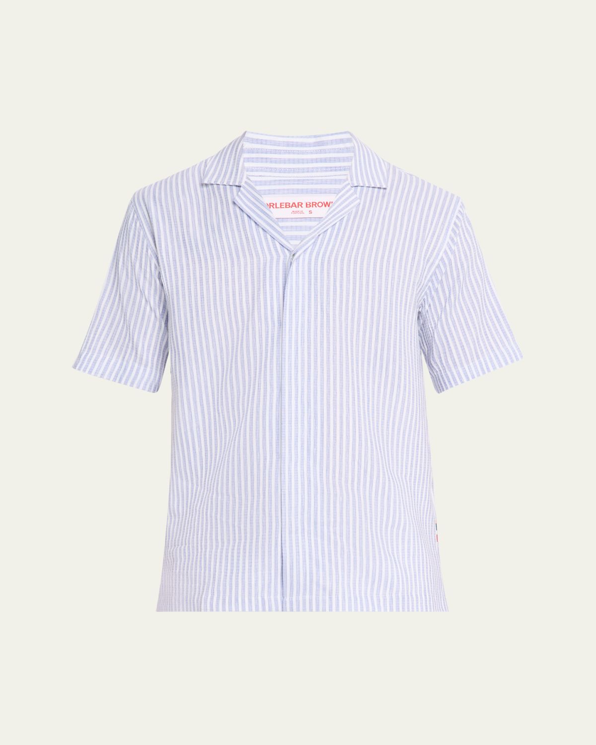 Orlebar Brown Men's Maitan Relaxed-Fit Linen Beach Stripe Camp Shirt