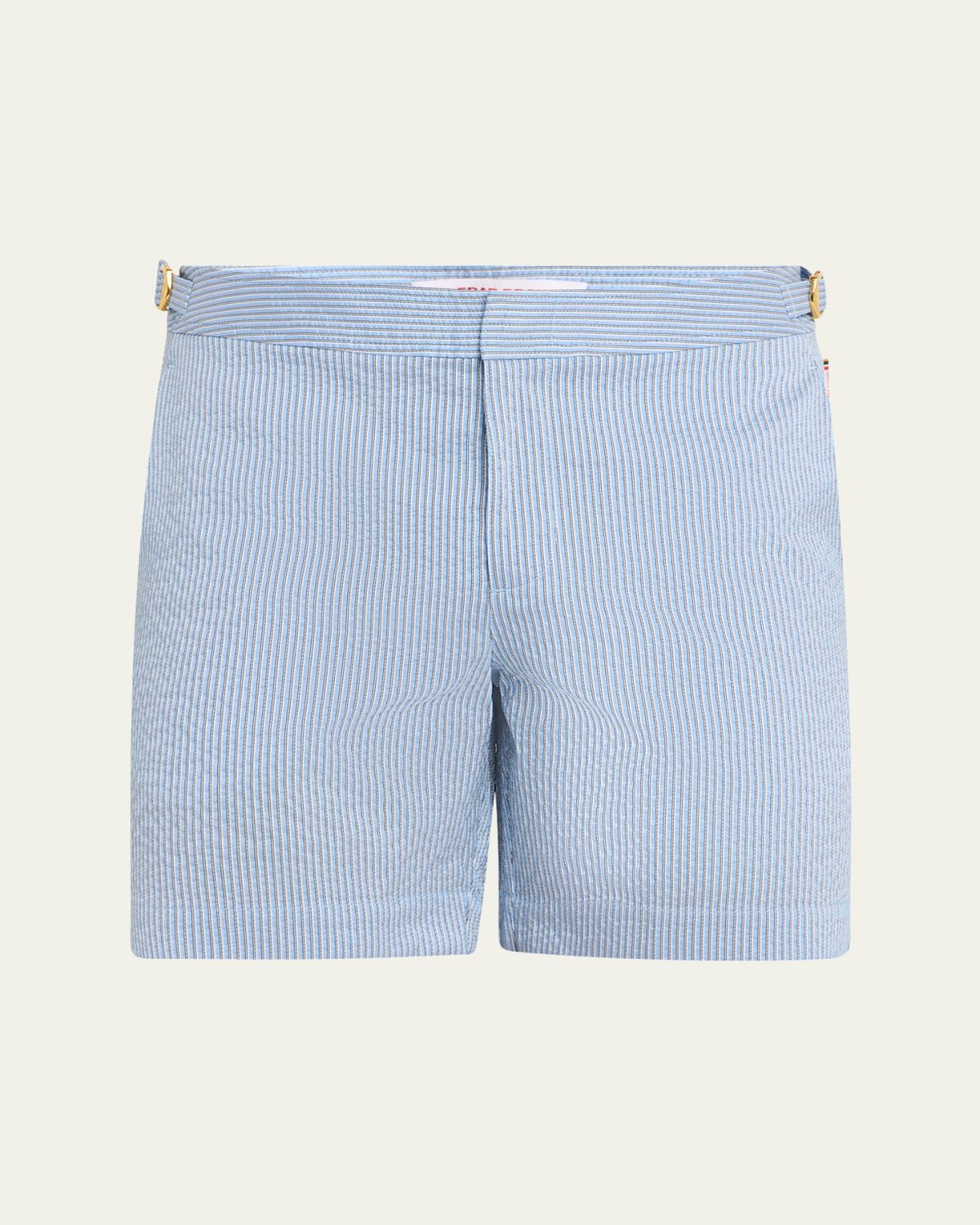 Orlebar Brown Men's Seersucker Stripe Mid-Length Swim Shorts