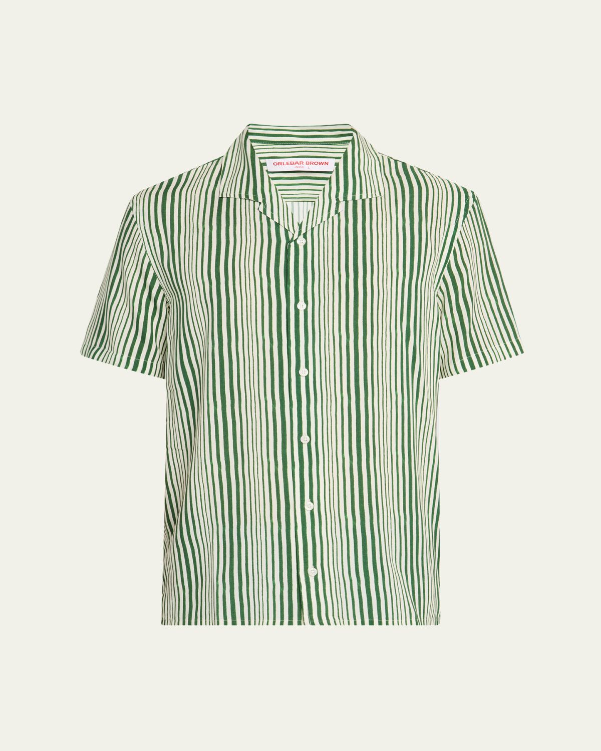 Orlebar Brown Men's Hibbert Lyocell Shore-Stripe Classic Fit Short-Sleeve Shirt