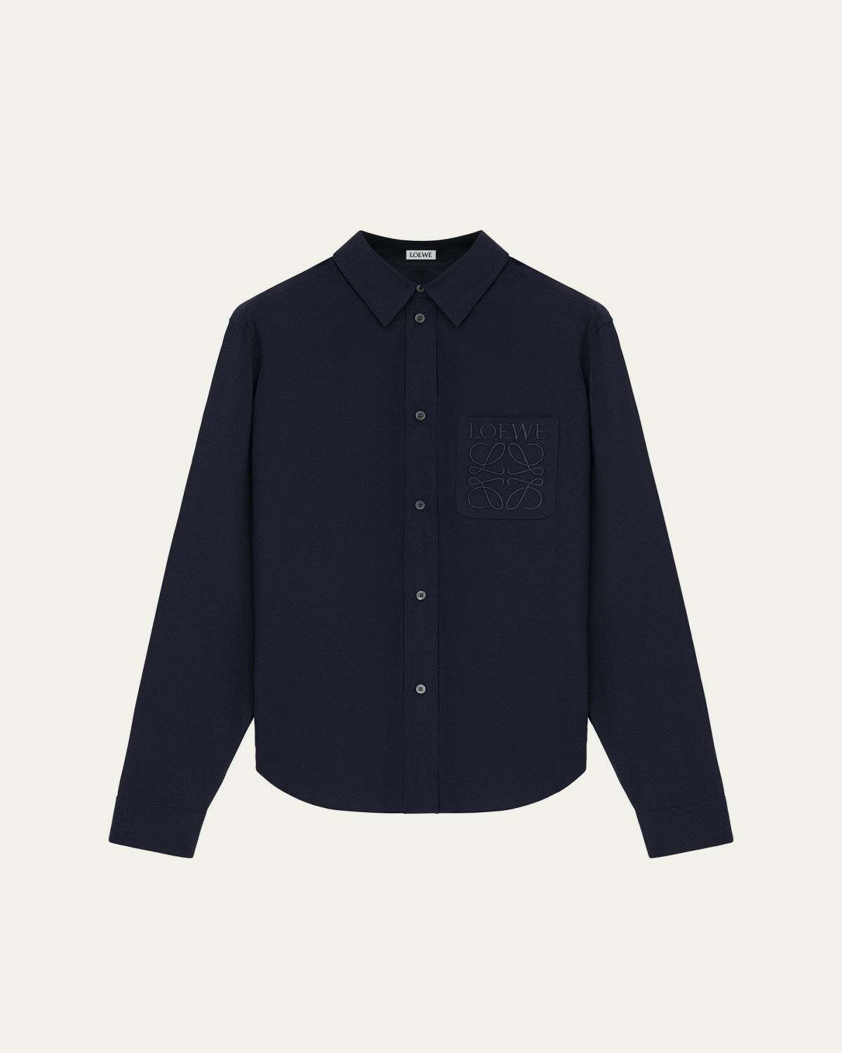 Loewe Men's Poplin Tonal Anagram Pocket Sport Shirt