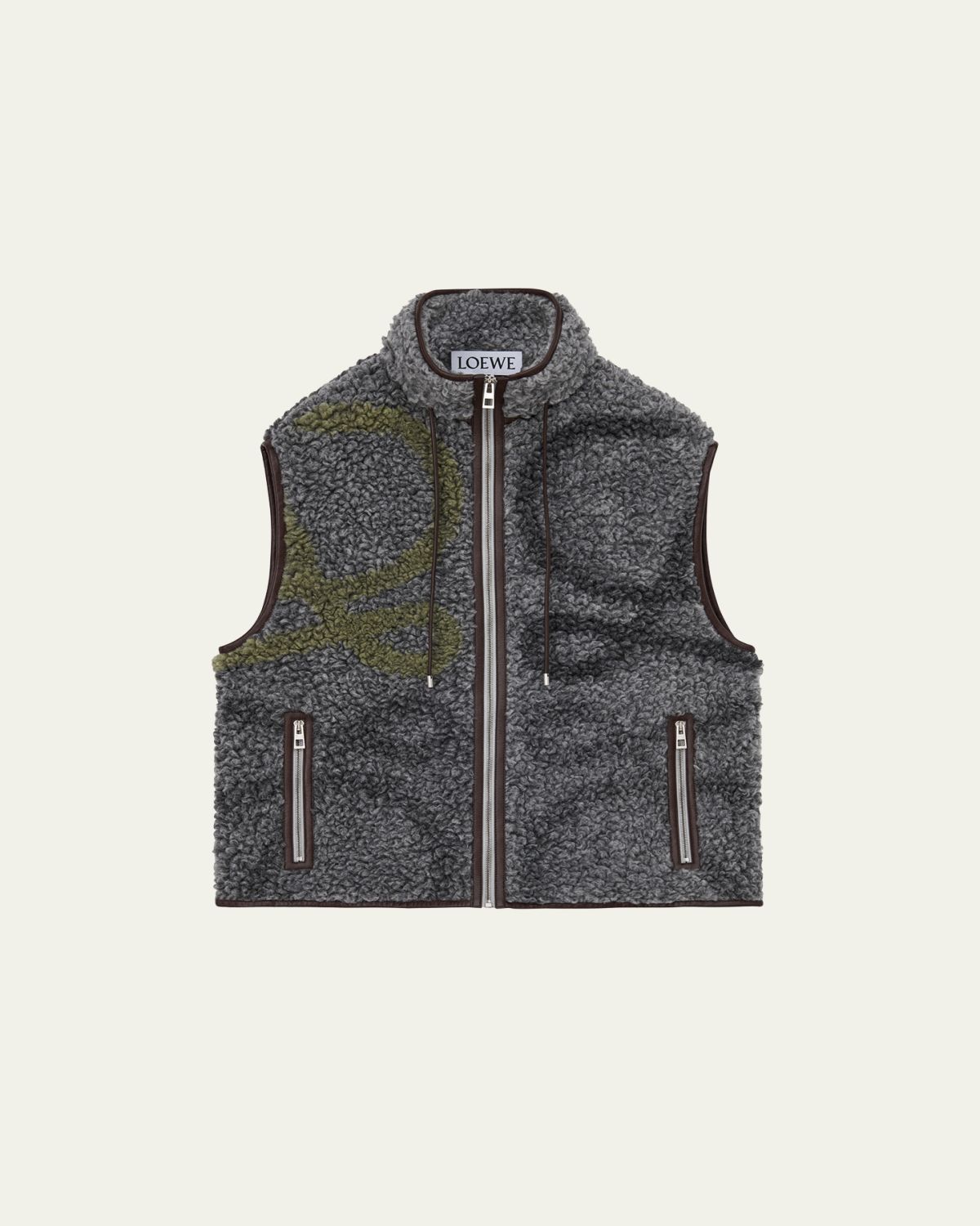 Loewe Men's Monogram Fleece Full-Zip Vest