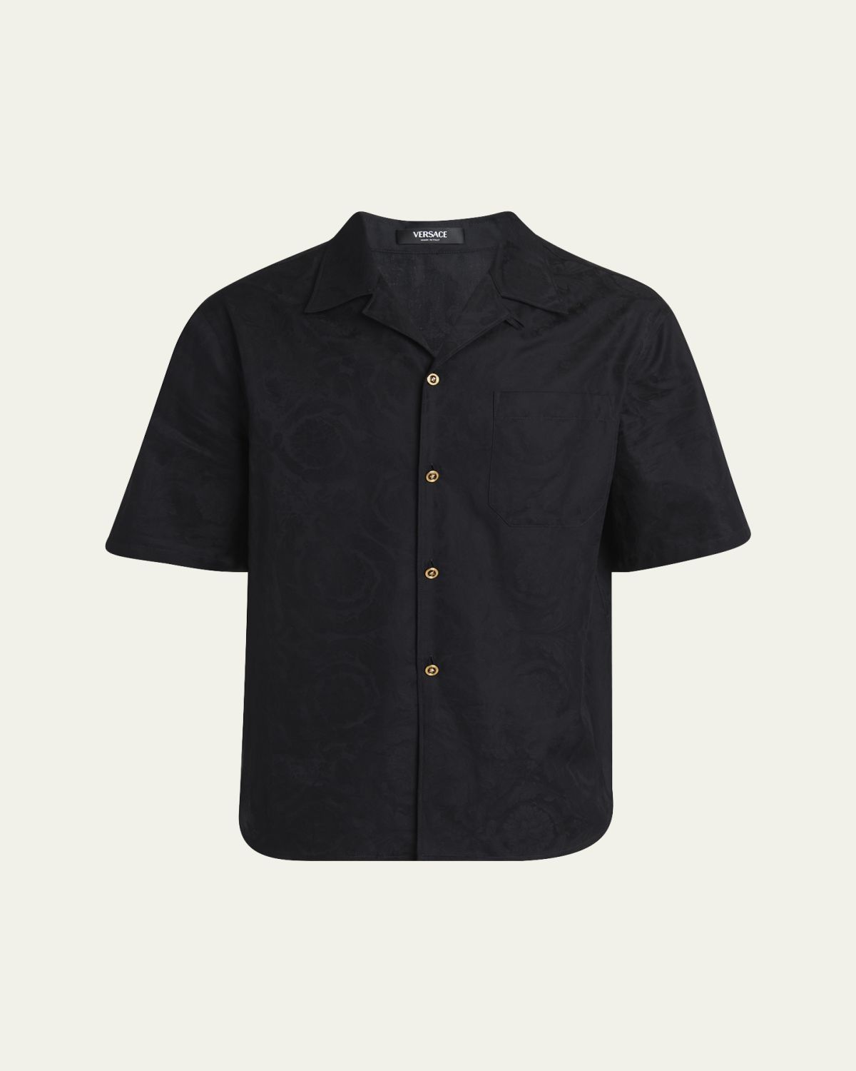Versace Men's Tonal Barocco Camp Shirt