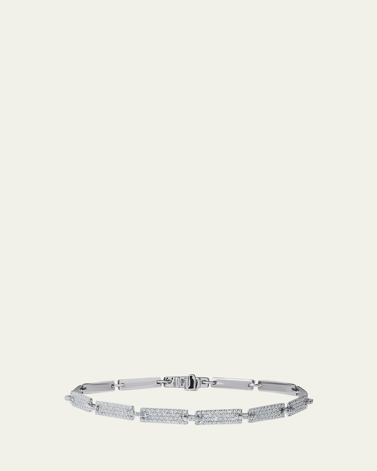Lana 14K White Gold Diamond Tag Bracelet, 7"L