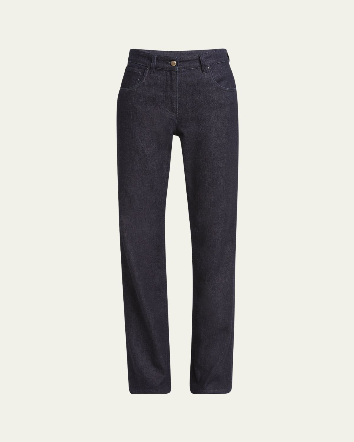 Giorgio Armani Cotton-Cashmere Denim Straight-Leg Trousers