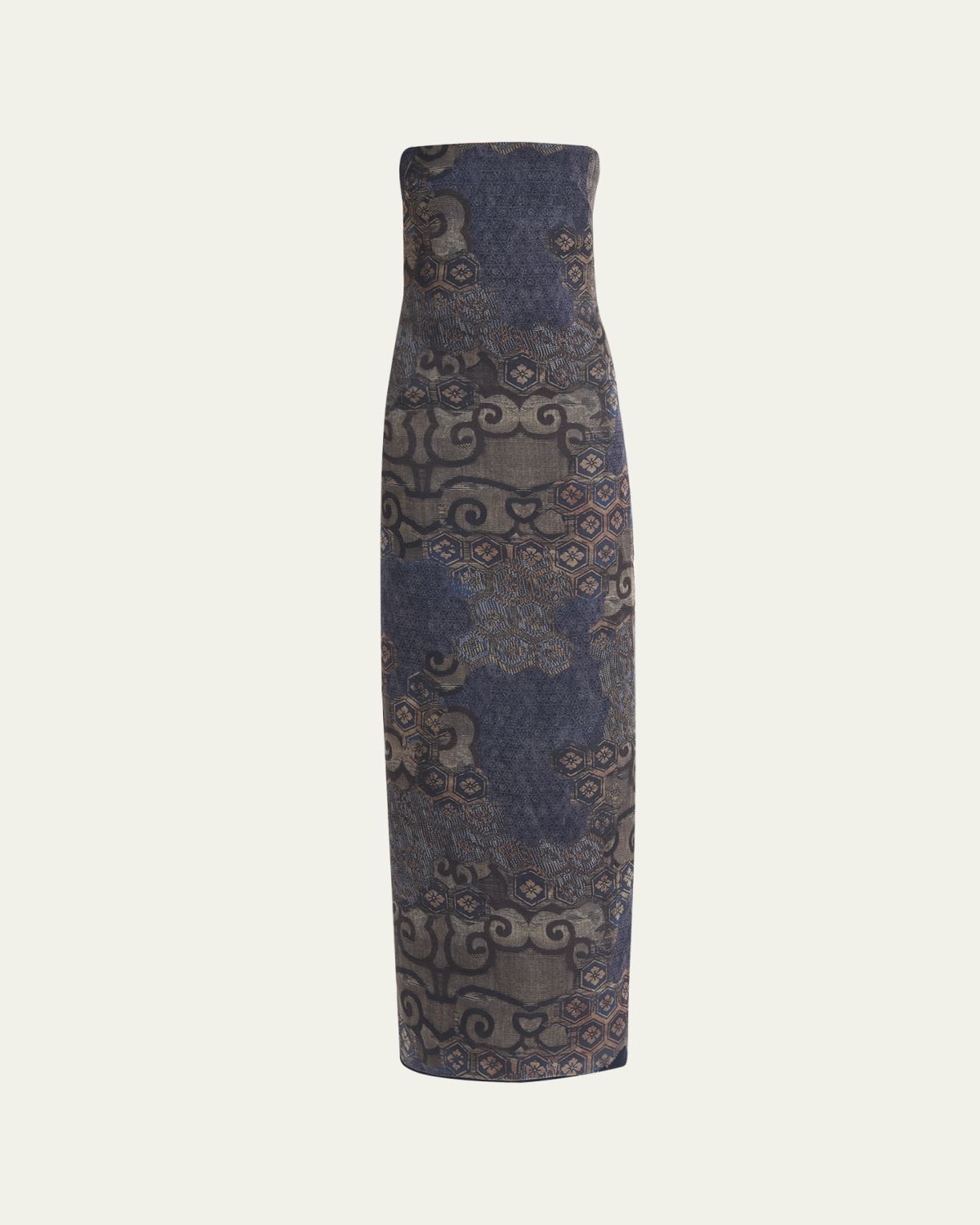 Giorgio Armani Strapless Tile-Print Silk Gown | Thumbnail 6 Giorgio Armani Strapless Tile-Print Silk Gown | Thumbnail 6